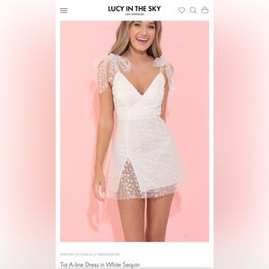 Lucy in the Sky White Sequin A-Line Mini Dress